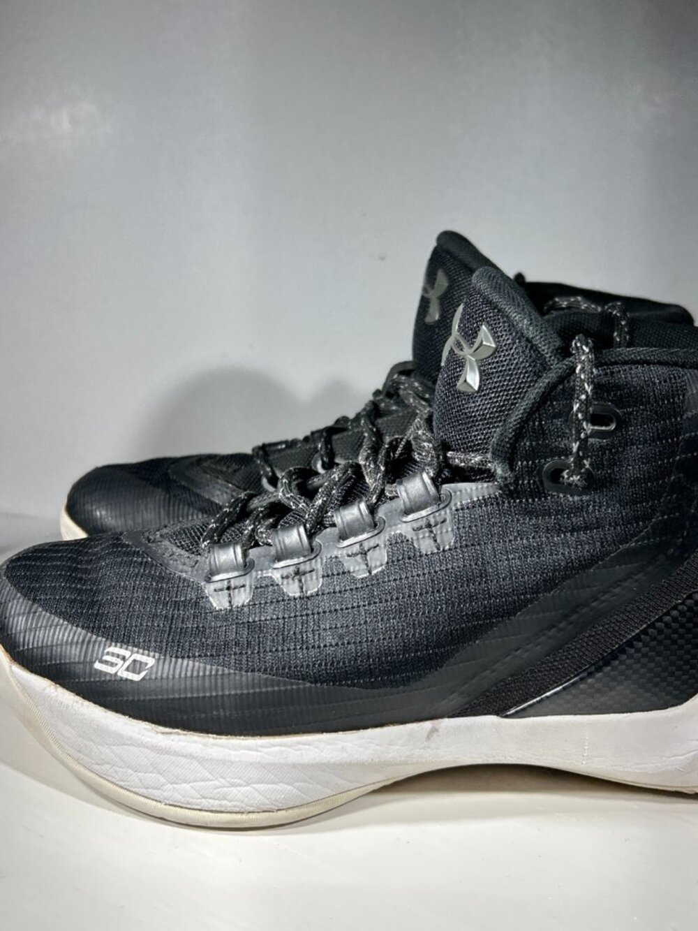 Under Armour SC Stephen Curry 3 Boys Basketball Shoes 4.5 4.5Y Black Sneakers UA